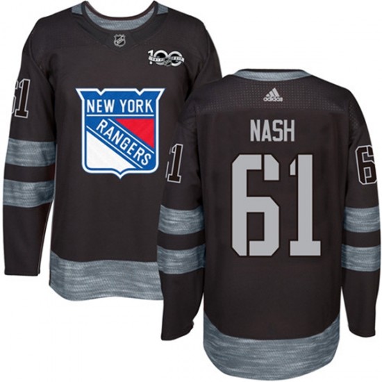 New York Rangers Rick Nash 61 1917-2017 100th Anniversary Adidas Black NHL Jersey Authentic