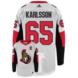 Ottawa Senators ERIK KARLSSON 65 White Adidas NHL Jersey
