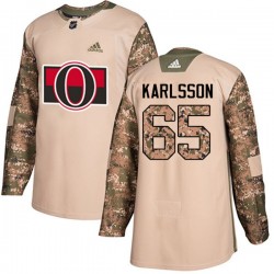 Ottawa Senators Erik Karlsson 65 2017-18 Adidas Camo Veterans Day Practice NHL Jersey Authentic