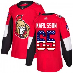Ottawa Senators Erik Karlsson 65 2017-18 Adidas Red USA Flag Fashion NHL Jersey Authentic
