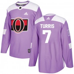 Ottawa Senators Kyle Turris 7 2017-18 Adidas Purple Fights Cancer Practice NHL Jersey Authentic