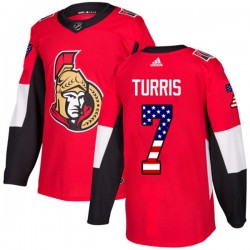 Ottawa Senators Kyle Turris 7 2017-18 Adidas Red USA Flag Fashion NHL Jersey Authentic