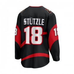 Ottawa Senators Stutzle 18 Adidas 2022-2023 Reverse Retro Black NHL Jersey Authentic