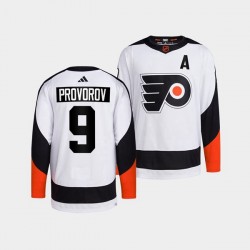 Philadelphia Flyers Ivan Provorov 9 Adidas 2022 Reverse Retro White NHL Jersey Authentic