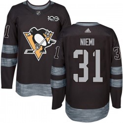 Pittsburgh Penguins Antti Niemi 31 1917-2017 100th Anniversary Adidas Black NHL Jersey Authentic