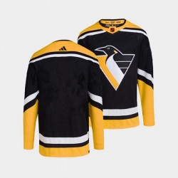 Pittsburgh Penguins Blank Adidas 2022-2023 Reverse Retro Black NHL Jersey Authentic