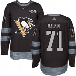 Pittsburgh Penguins Evgeni Malkin 71 1917-2017 100th Anniversary Adidas Black NHL Jersey Authentic