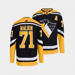 Pittsburgh Penguins Evgeni Malkin 71 Adidas 2022-2023 Reverse Retro Black NHL Jersey Authentic