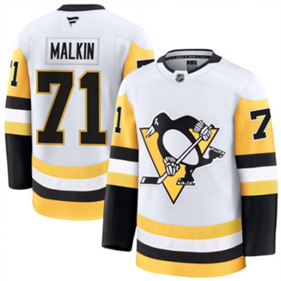 Pittsburgh Penguins Evgeni Malkin 71 Fanatics 2024-2025 Away White NHL Jersey Authentic