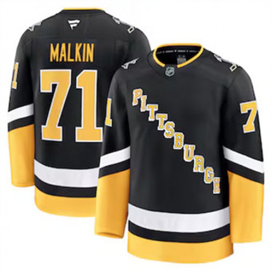 Pittsburgh Penguins Evgeni Malkin 71 Fanatics 2024-2025 Third Black NHL Jersey Authentic