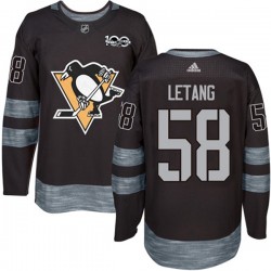 Pittsburgh Penguins Kris Letang 58 1917-2017 100th Anniversary Adidas Black NHL Jersey Authentic