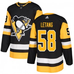 Pittsburgh Penguins Kris Letang 58 2017-18 Adidas Black NHL Jersey Authentic