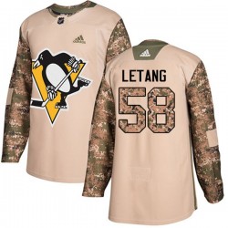 Pittsburgh Penguins Kris Letang 58 2017-18 Adidas Camo Veterans Day Practice NHL Jersey Authentic