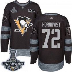 Pittsburgh Penguins Patric Hornqvist 72 1917-2017 100th Anniversary Adidas Black 2017 Stanley Cup Champions NHL Jersey Authentic