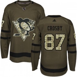 Pittsburgh Penguins Sidney Crosby 87 2017-18 Adidas Camo Green NHL Jersey Authentic