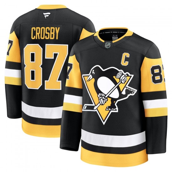 Pittsburgh Penguins Sidney Crosby 87 Fanatics 2024-2025 Home Black NHL Jersey Authentic