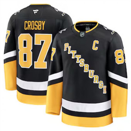 Pittsburgh Penguins Sidney Crosby 87 Fanatics 2024-2025 Third Black NHL Jersey Authentic