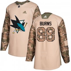San Jose Sharks Brent Burns 88 2017-18 Adidas Camo Veterans Day Practice NHL Jersey Authentic