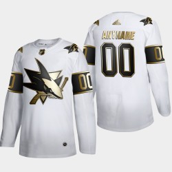 San Jose Sharks Custom Adidas 2019-20 Authentic Golden Edition White NHL Jersey