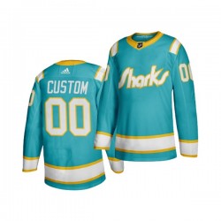 San Jose Sharks Custom Adidas Throwback Blue NHL Jersey Authentic