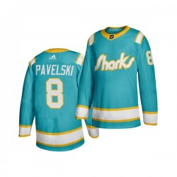 San Jose Sharks JOE PAVELSKI 8 Adidas Throwback Blue NHL Jersey Authentic