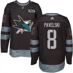 San Jose Sharks Joe Pavelski 8 1917-2017 100th Anniversary Adidas Black NHL Jersey Authentic