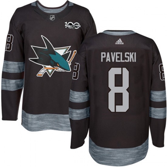 San Jose Sharks Joe Pavelski 8 1917-2017 100th Anniversary Adidas Black NHL Jersey Authentic