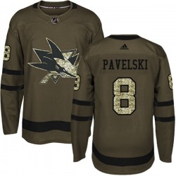 San Jose Sharks Joe Pavelski 8 2017-18 Adidas Camo Green NHL Jersey Authentic