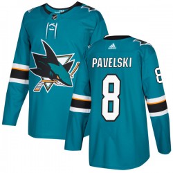 San Jose Sharks Joe Pavelski 8 2017-18 Adidas Teal NHL Jersey Authentic