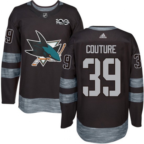 San Jose Sharks Logan Couture 39 1917-2017 100th Anniversary Adidas Black NHL Jersey Authentic