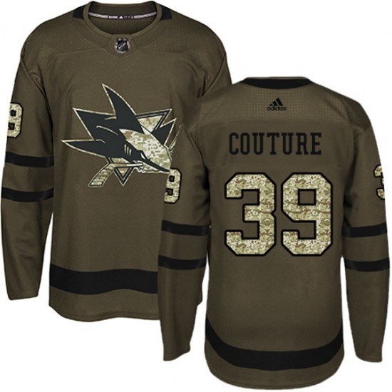 San Jose Sharks Logan Couture 39 2017-18 Adidas Camo Green NHL Jersey Authentic