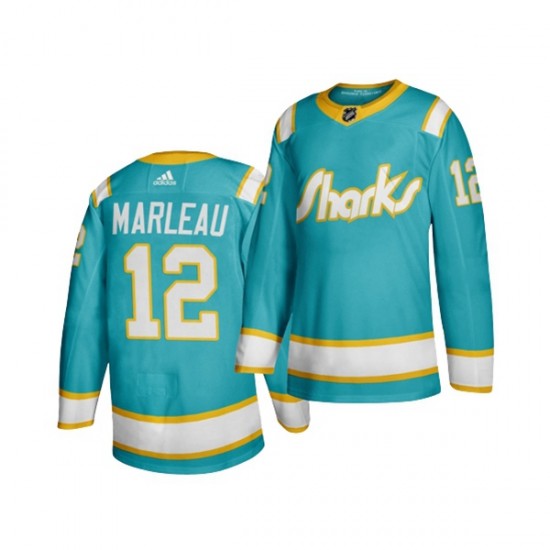 San Jose Sharks PATRICK MARLEAU 12 Adidas Throwback Blue NHL Jersey Authentic