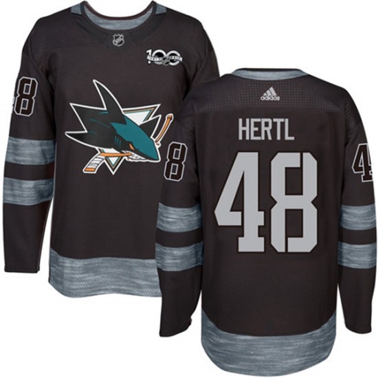 San Jose Sharks Tomas Hertl 48 1917-2017 100th Anniversary Adidas Black NHL Jersey Authentic