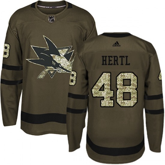 San Jose Sharks Tomas Hertl 48 2017-18 Adidas Camo Green NHL Jersey Authentic