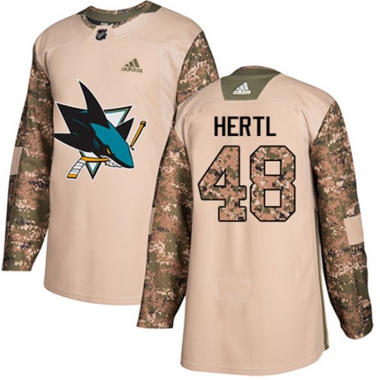 San Jose Sharks Tomas Hertl 48 2017-18 Adidas Camo Veterans Day Practice NHL Jersey Authentic