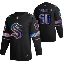 Seattle Kraken Chris Driedger 60 2021-22 Iridescent Holographic Black NHL Jersey Authentic