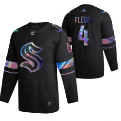 Seattle Kraken Haydn Fleury 4 2021-22 Iridescent Holographic Black NHL Jersey Authentic