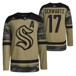 Seattle Kraken Jaden Schwartz 17 2021-22 Salute To Service Camo NHL Jersey Authentic