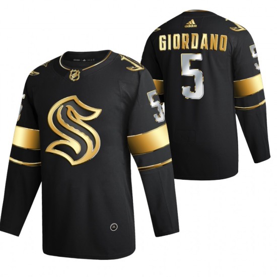 Seattle Kraken Mark Giordano 5 2021-22 Black Golden Edition NHL Jersey Authentic