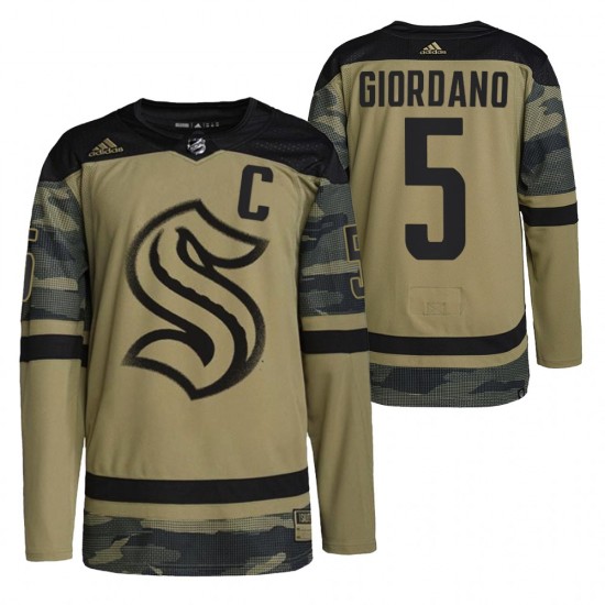 Seattle Kraken Mark Giordano 5 2021-22 Salute To Service Camo NHL Jersey Authentic