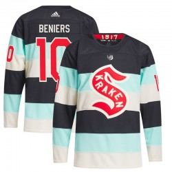 Seattle Kraken Matty Beniers 10 Adidas 2024 Winter Classic NHL Jersey Authentic