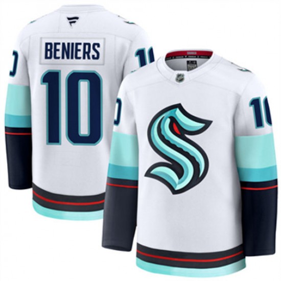 Seattle Kraken Matty Beniers 10 Fanatics 2024-2025 Away White NHL Jersey Authentic