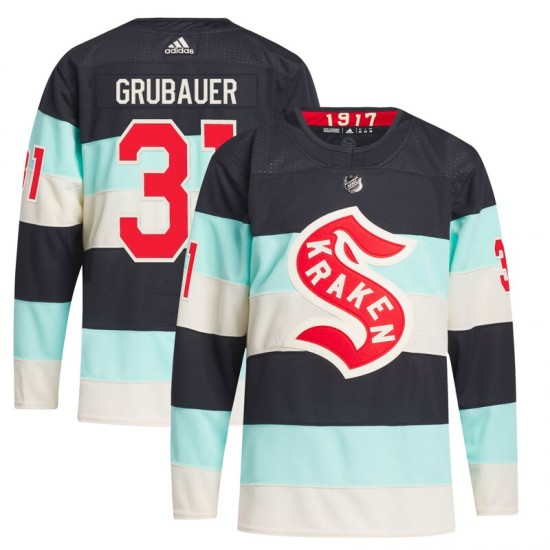 Seattle Kraken Philipp Grubauer 31 Adidas 2024 Winter Classic NHL Jersey Authentic