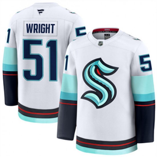 Seattle Kraken Shane Wright 51 Fanatics 2024-2025 Away White NHL Jersey Authentic