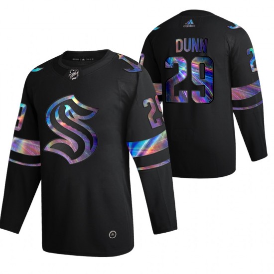 Seattle Kraken Vince Dunn 29 2021-22 Iridescent Holographic Black NHL Jersey Authentic