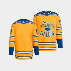 St. Louis Blues Blank Adidas 2022-2023 Reverse Retro Yellow NHL Jersey Authentic