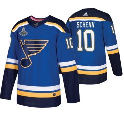 St. Louis Blues Brayden Schenn 10 Adidas 2019 Stanley Cup Champions Authentic Royal NHL Jersey