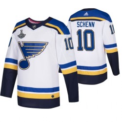 St. Louis Blues Brayden Schenn 10 Adidas 2019 Stanley Cup Champions Authentic White NHL Jersey