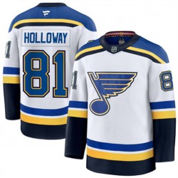 St. Louis Blues Dylan Holloway 81 Fanatics 2024-2025 Away White NHL Jersey Authentic