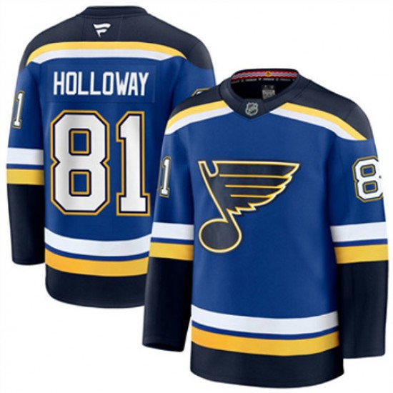 St. Louis Blues Dylan Holloway 81 Fanatics 2024-2025 Home NHL Jersey Authentic